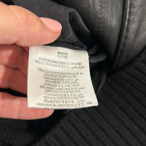 EUC BCBG Viggo Black Leather and Knit Vest size medium - Picture 13 of 15